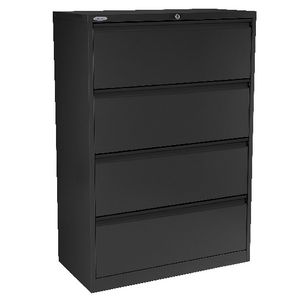 Steelco 4 Drawer Lateral Cabinet Graphite Ripple