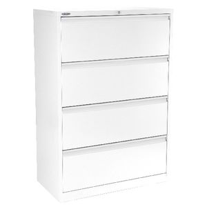 Steelco 4 Drawer Lateral Cabinet White Satin