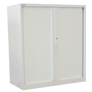 Steelco Tambour Door Cupboard 1015 x 1200mm White Satin