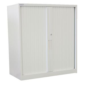 Steelco Tambour Door Cupboard 1015 x 900mm White Satin