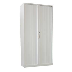 Steelco Tambour Door Cupboard 2000 x 1200mm White Satin