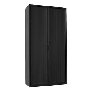Steelco Tambour Door Cupboard 2000 x 900mm Graphite Ripple