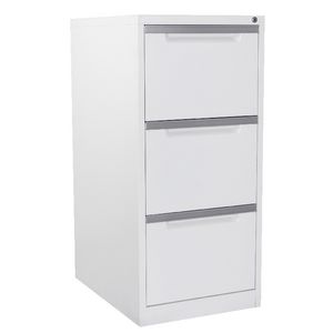 Steelco 3 Drawer Filing Cabinet White Satin