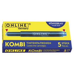 Online Kombi Dual Ended Ink Refill Blue 5 Pack