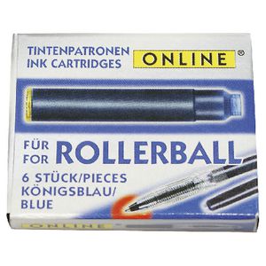 Online Rollerball Ink Refills Blue 6 Pack