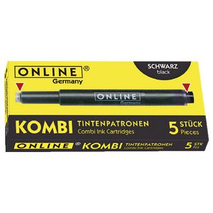 Online Kombi Dual Ended Ink Refill Black 5 Pack