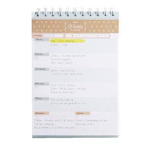 A5 Weekly Desktop Planner 50 Sheets Natural