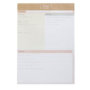 A4 Recipe Planner 50 Sheets Natural