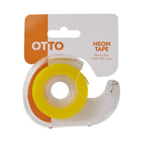 Otto Invisible Adhesive Tape with Dispenser 18mm x 33m Yellow