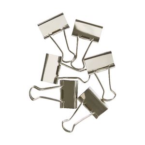 Otto Foldback 32mm Clips Silver 6 Pack