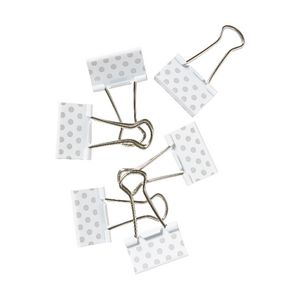 Otto Foldback 32mm Clips Silver Dots 6 Pack