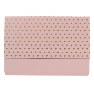 Otto A4 Manila Document Wallet Gold Hearts