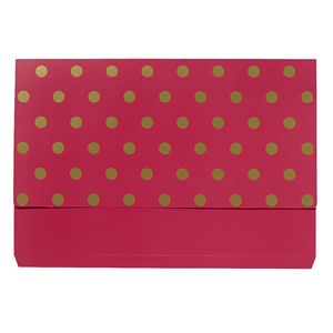 Otto A4 Manila Document Wallet Pink with Gold Foil Spots