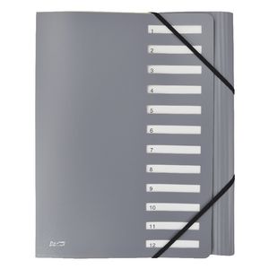 Bantex On The Go A4 Expandable Personal Organiser 12 Tab Grey