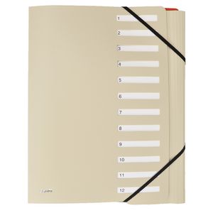 Bantex On The Go A4 Expandable Personal Organiser 12 Tab Sand