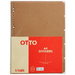Otto Index Dividers A4 Kraft 5 Pack