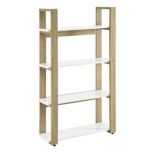 Linear Bookshelf Oak and White