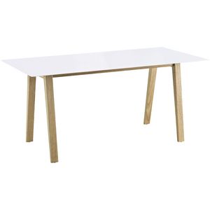Linear Straight Desk Oak and White