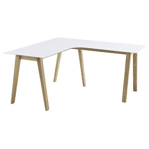 Linear Corner Workstation Oak and White