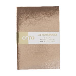 Otto A5 Metallic Notebook 3 Pack
