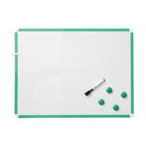 J.Burrows Premium Magnetic Plastic Whiteboard 45 x 60cm Green