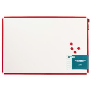 Otto Premium Magnetic Plastic Whiteboard 90 x 60cm Red