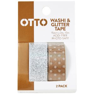 Otto Washi and Glitter Tape Metallics 2 Pack