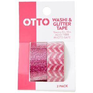 Otto Washi and Glitter Tape Pink 2 Pack