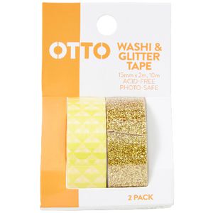 Otto Washi and Glitter Tape Yellow 2 Pack