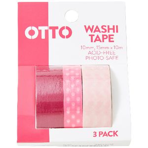 Otto Washi Tape Pink 3 Pack