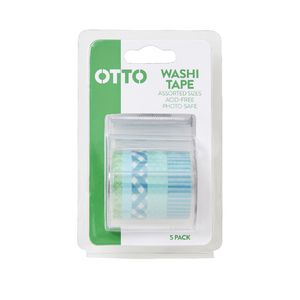 Otto Washi Tape Green 5 Pack