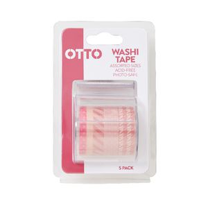 Otto Washi Tape Pink 5 Pack