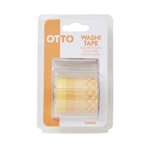 Otto Washi Tape Yellow 5 Pack
