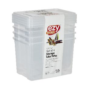Ezy Storage 20L Storage Containers 4 Pack Clear