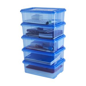 Ezy Storage 10L Storage Containers 5 Pack Blue