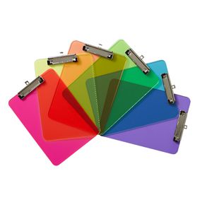 A4 Transparent Clipboard Assorted Neon Colours