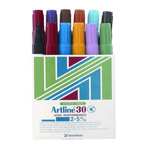 Artline 30 Permanent Markers Assorted 12 Pack