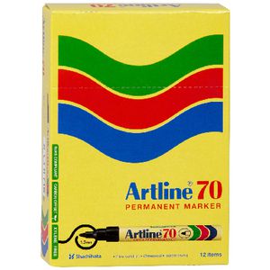 Artline 70 Permanent Markers Black 12 Pack