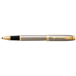 Parker IM Rollerball Pen Brushed Metal with Gold Trim