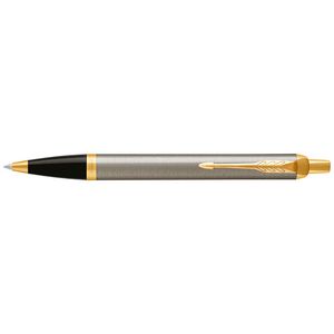 Parker IM Ballpoint Pen Brushed Metal with Gold Trim