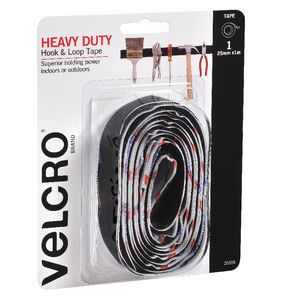 VELCRO Brand Heavy Duty Hook and Loop Strip Tape 25mm x 1m