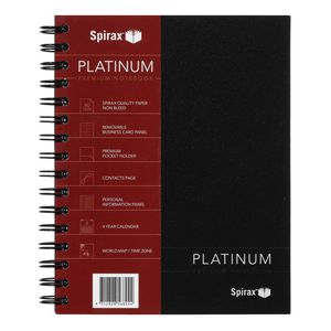 Spirax Platinum A5 Notebook 210 Pages Black