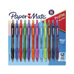 PaperMate Profile Retractable Ballpoint Pens Fashion 12 Pack