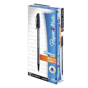 PaperMate Kilometrico Elite Ballpoint Pens Black 12 Pack