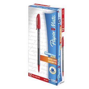 PaperMate Kilometrico Elite Ballpoint Pens Red 12 Pack