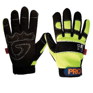 ProChoice ProFit Full Finger Hi Vis Gloves Yellow Large