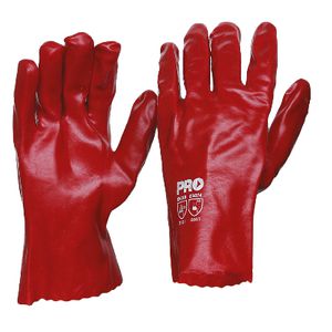 ProChoice Short PVC Single Dip Gloves Red