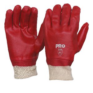 ProChoice PVC Knitted Wrist Single Dip Gloves Red