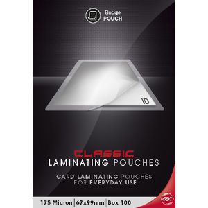 GBC Laminating Pouch 67 x 99mm 175 Micron Gloss 100 Pack