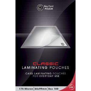 GBC Laminating Pouch 64 x 99mm 175 Micron Gloss 100 Pack